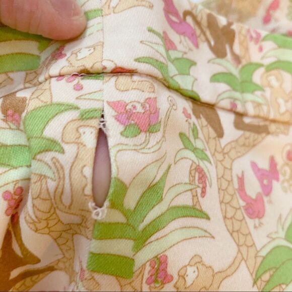 Vintage Tibi Jungle Print Pants Pink Green Animal Print Tropical Designer 10 - Picture 11 of 14